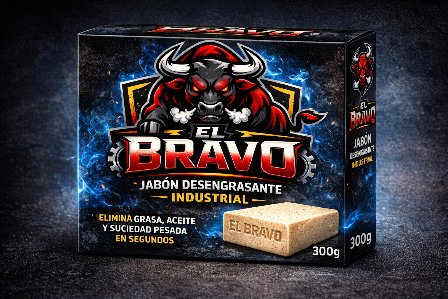 🐂 EL BRAVO – Jabón Desengrasante Industrial (300g)